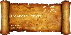 Theobald Patony névjegykártya